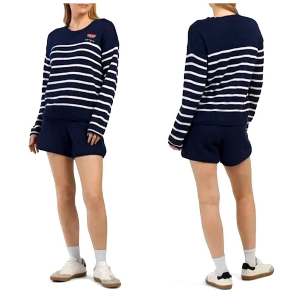Life Is Good Watermelon & Stripes 2 Pc Sweater & Shorts Set Size L NWT
